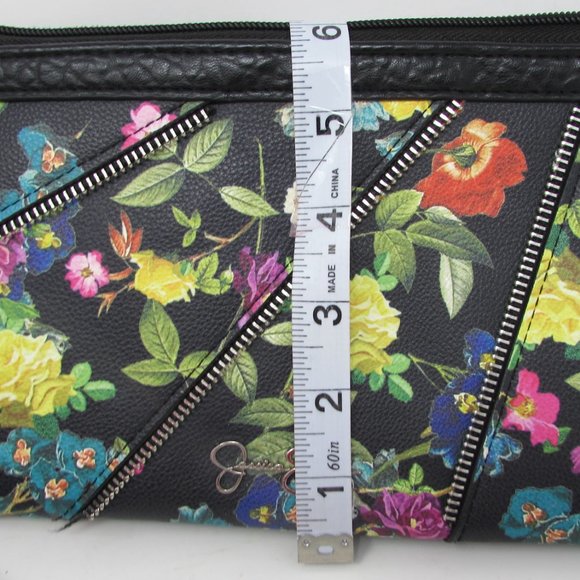 JESSICA SIMPSON  BLACK WITH FLORAL DESIGN  CROSSBODY BAG HANDBAG! - Picture 8 of 8